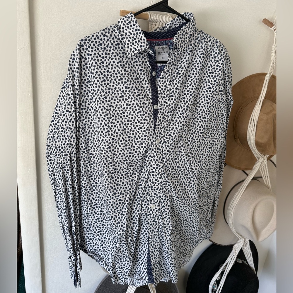 Men’s Floral Society of Threads Button Down Dress Shirt